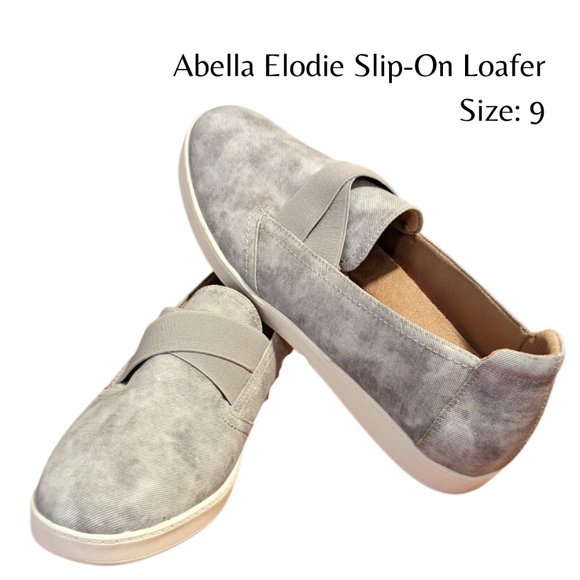 Abella Shoes - Abella • True Comfort Gray Casual Canvas Elodie Slip-On Loafer • Size 9 • NWOB